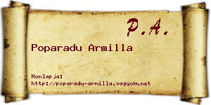Poparadu Armilla névjegykártya
