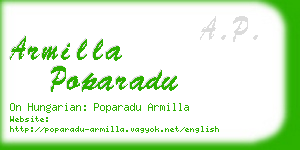 armilla poparadu business card